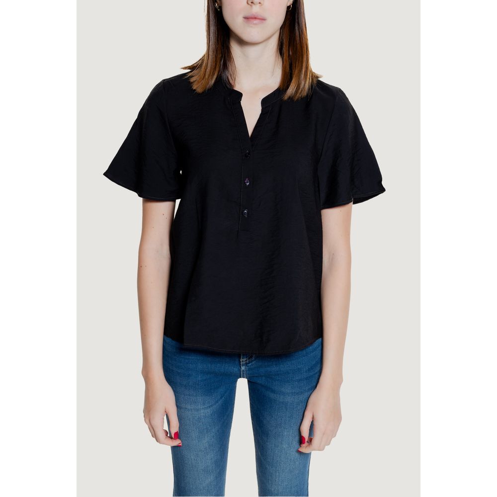 Jacqueline De Yong Black Viscose Shortsleeve -   -  Jacqueline De Yong.