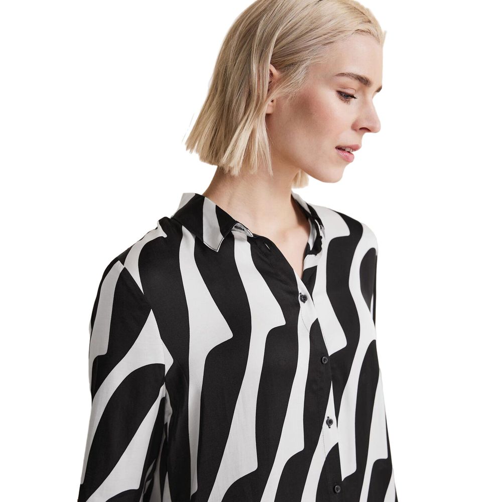 Street One Black And White Viscose Blouse -   -  Street One.