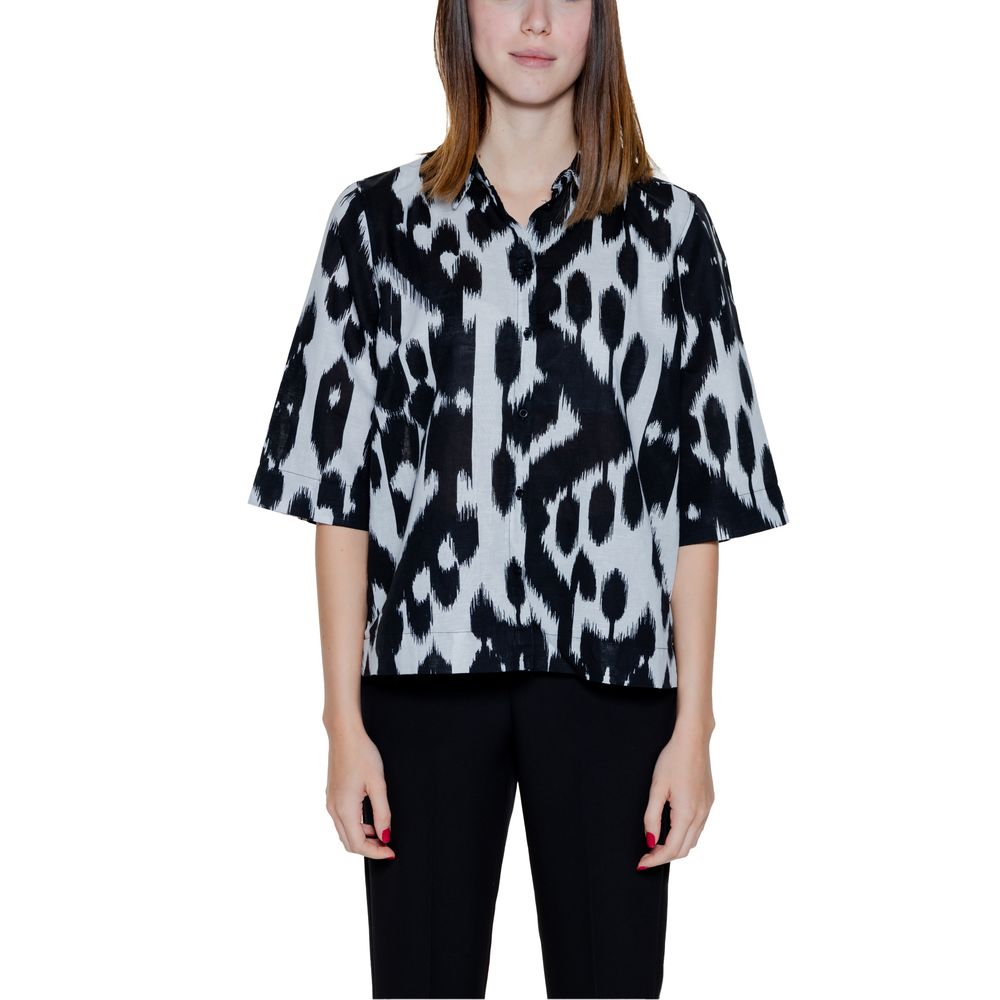 Street One Black Linen Shortsleeve -   -  Street One.
