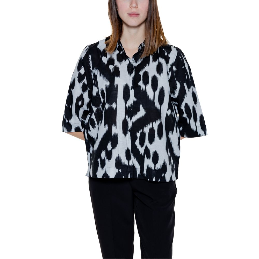 Street One Black Linen Shortsleeve -   -  Street One.