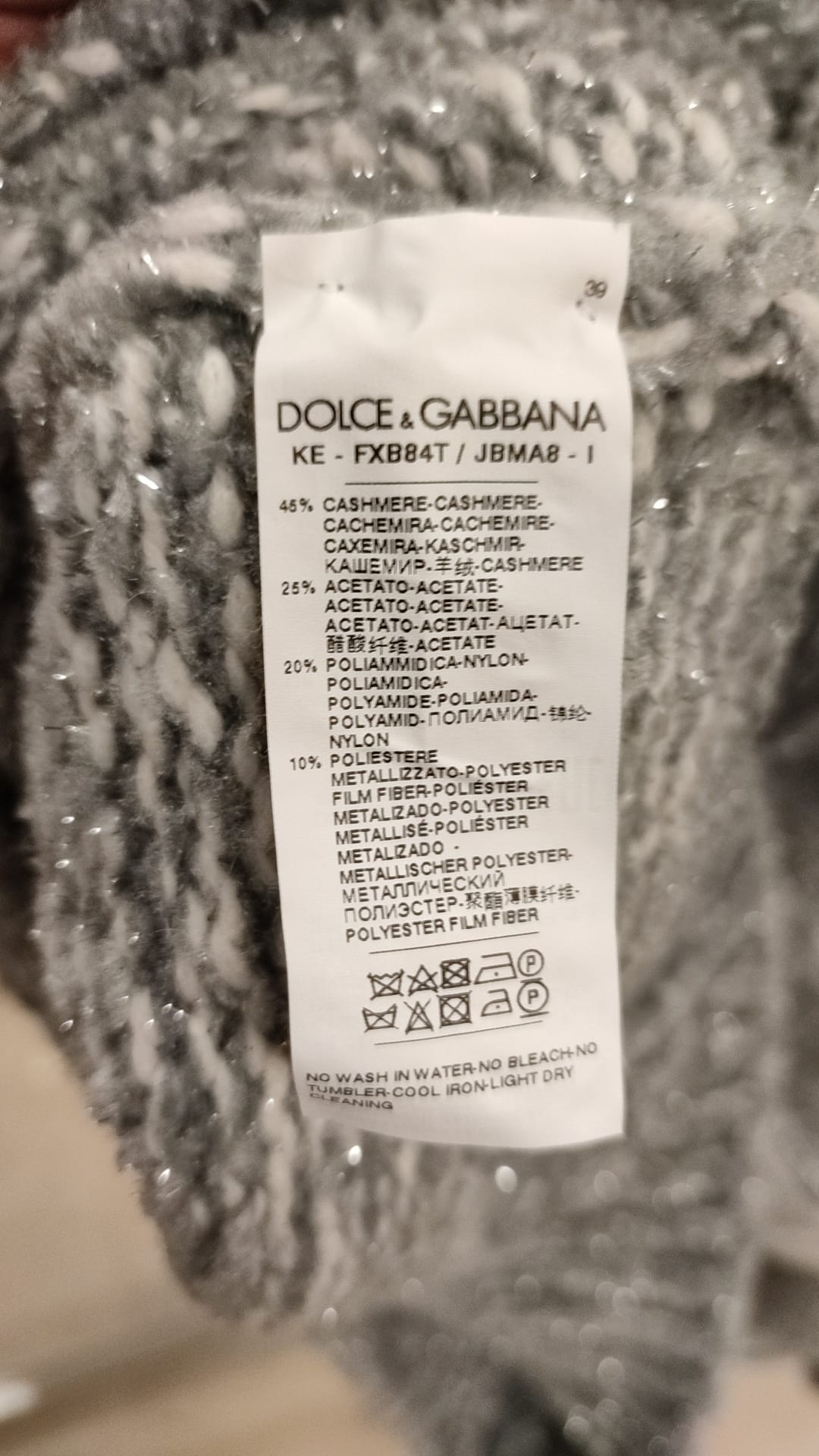 Dolce & Gabbana Gray Cashmere Turtle Neck Pullover Sweater -   -  Dolce & Gabbana.