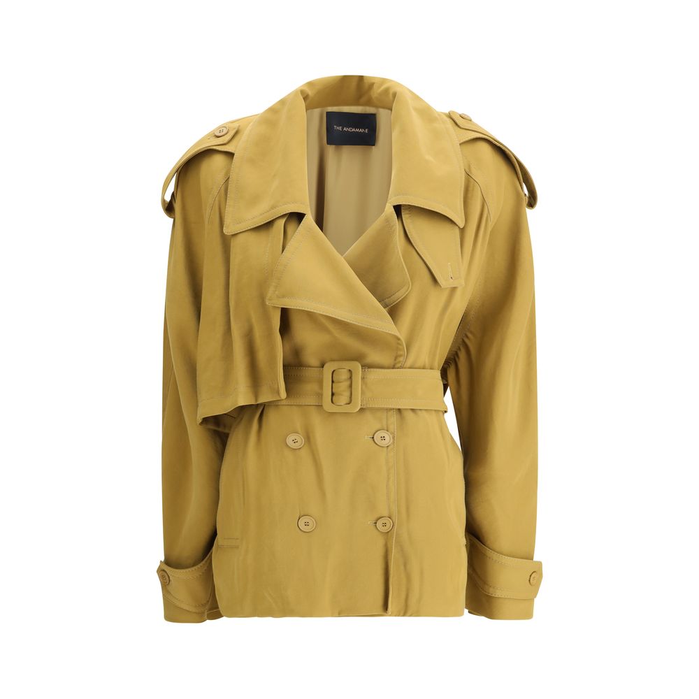 The Andamane Double-breasted Short Trench Coat -   -  The Andamane.