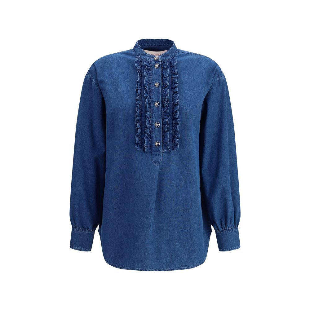Valentino Ruffle denim Shirts -   -  Valentino.