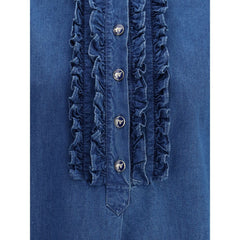 Valentino Ruffle denim Shirts -   -  Valentino.