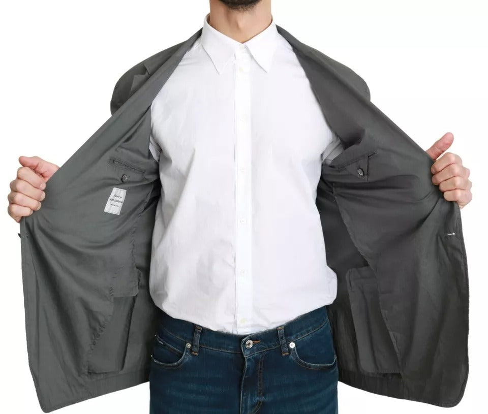 Dolce & Gabbana Gray Cotton Single Breasted Formal Blazer -   -  Dolce & Gabbana.