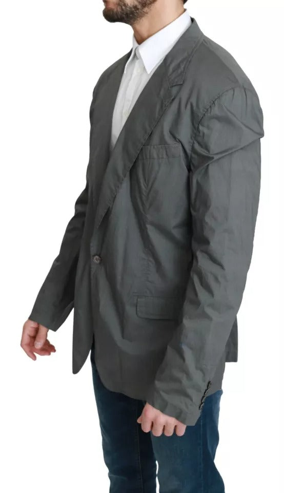 Dolce & Gabbana Gray Cotton Single Breasted Formal Blazer -   -  Dolce & Gabbana.