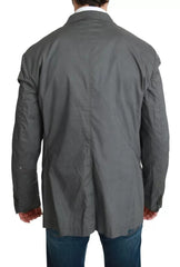 Dolce & Gabbana Gray Cotton Single Breasted Formal Blazer -   -  Dolce & Gabbana.