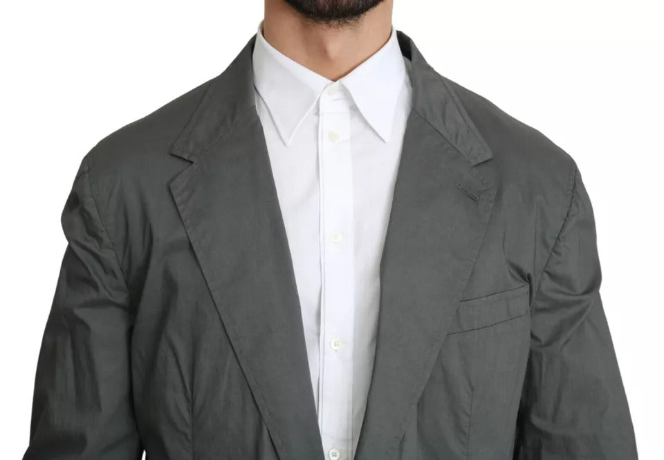 Dolce & Gabbana Gray Cotton Single Breasted Formal Blazer -   -  Dolce & Gabbana.