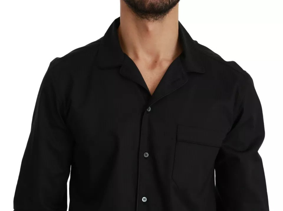 Dolce & Gabbana Blue Cotton Striped Pajama Lounge Shirt -   -  Dolce & Gabbana.