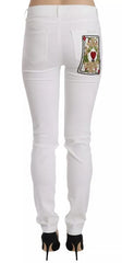 Dolce & Gabbana White Crystal Embellished Skinny Jeans -   -  Dolce & Gabbana.
