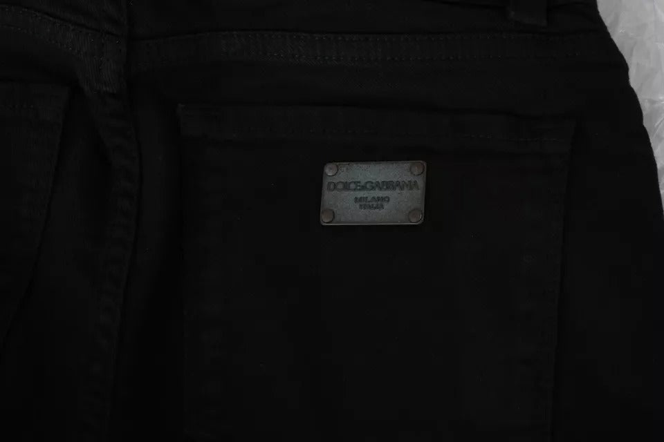 Dolce & Gabbana Black Mid Waist Slim Denim Cotton Stretch Jeans -   -  Dolce & Gabbana.