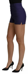 Dolce & Gabbana Blue High Waist Mini Hot Pants Cotton Shorts -   -  Dolce & Gabbana.