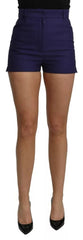Dolce & Gabbana Blue High Waist Mini Hot Pants Cotton Shorts -   -  Dolce & Gabbana.