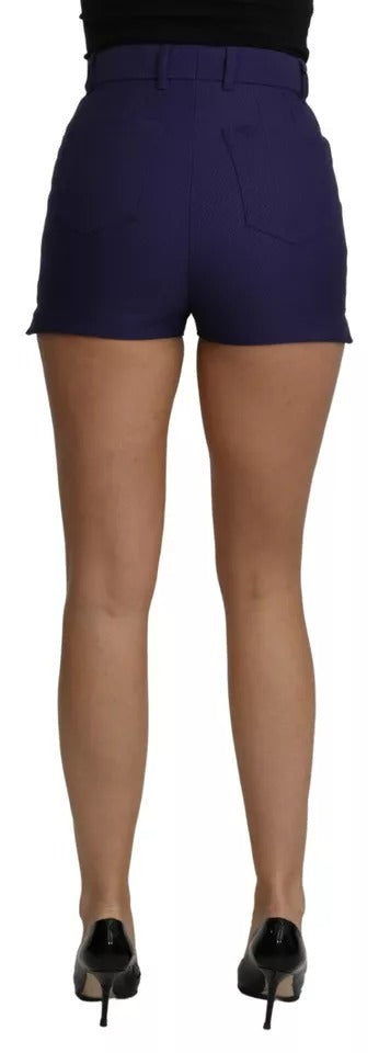 Dolce & Gabbana Blue High Waist Mini Hot Pants Cotton Shorts -   -  Dolce & Gabbana.