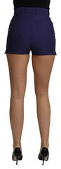 Dolce & Gabbana Blue High Waist Mini Hot Pants Cotton Shorts -   -  Dolce & Gabbana.