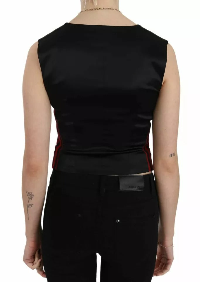 Dolce & Gabbana Red Black Stripe Vest Waistcoat Blouse Top -   -  Dolce & Gabbana.