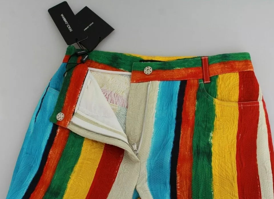 Dolce & Gabbana Multicolor Flared Riga Pittorica Pants -   -  Dolce & Gabbana.