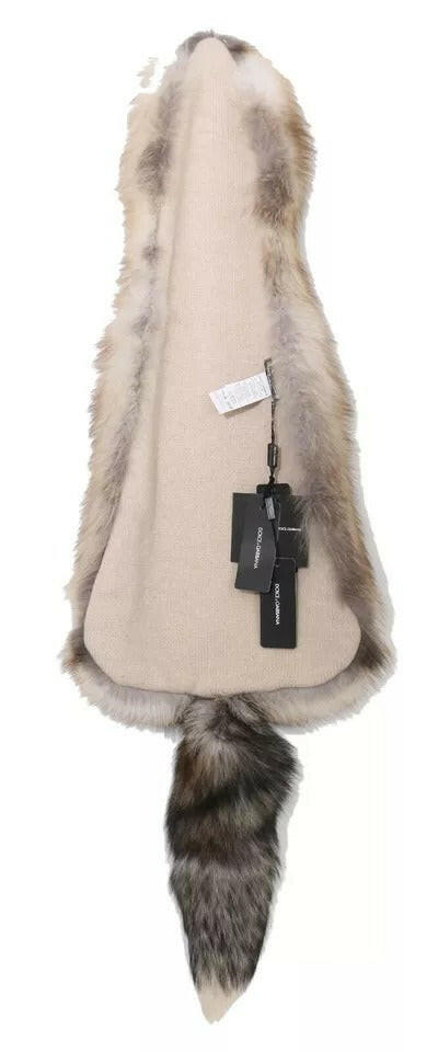 Dolce & Gabbana Brown Fox Tail Fur Shawl Neck Wrap Cover Collar Scarf -   -  Dolce & Gabbana.