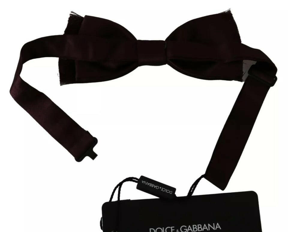 Dolce & Gabbana Bordeaux Red Silk Solid Classic Bowtie -  Neckties, Men -  Dolce & Gabbana.