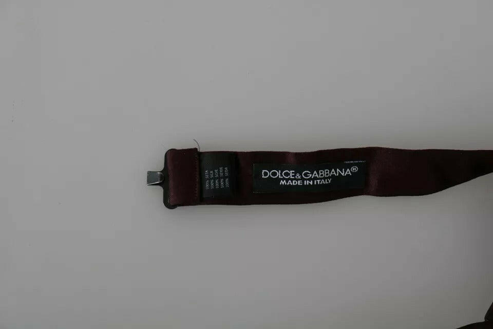 Dolce & Gabbana Bordeaux Red Silk Solid Classic Bowtie -  Neckties, Men -  Dolce & Gabbana.