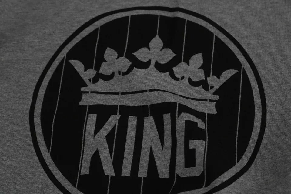 Dolce & Gabbana Gray Crown King Print Cotton Pullover Sweater -   -  Dolce & Gabbana.
