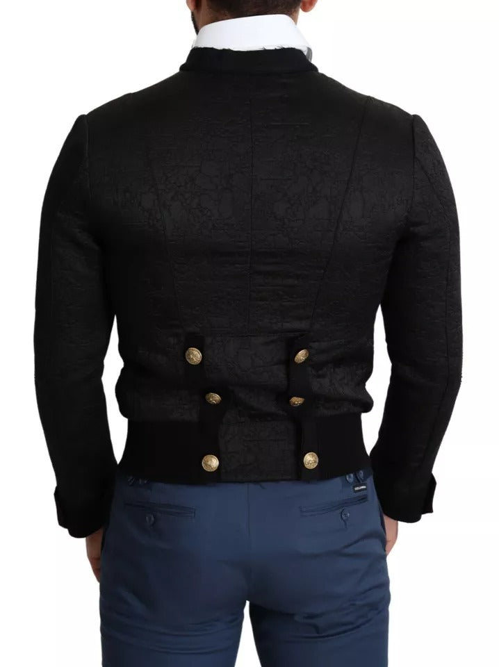 Dolce & Gabbana Black Button Embellished Military Jacket -   -  Dolce & Gabbana.