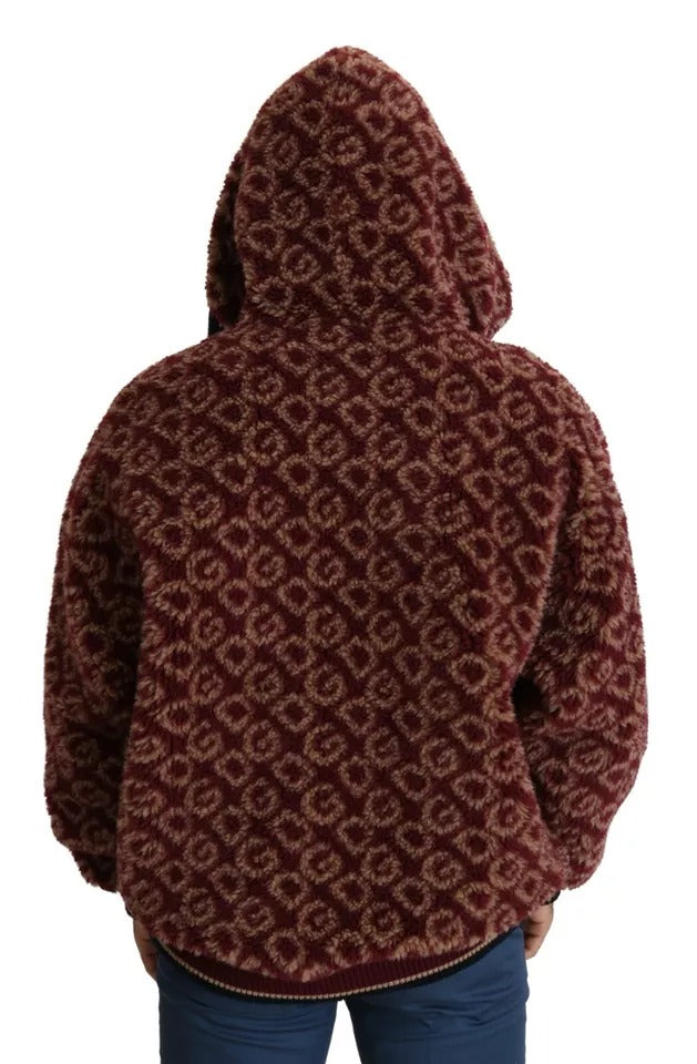 Dolce & Gabbana Red Beige Wool Oversize Hooded Pullover Sweater -   -  Dolce & Gabbana.