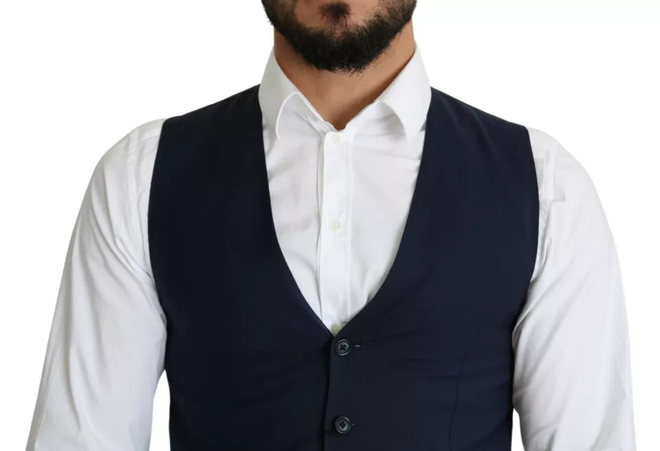 Dolce & Gabbana Navy Blue Men Formal Dress Waistcoat Vest -   -  Dolce & Gabbana.