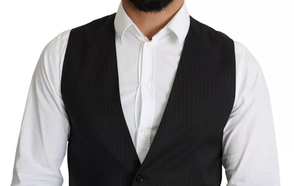 Dolce & Gabbana Black Men Formal STAFF Dress Waistcoat Vest -   -  Dolce & Gabbana.