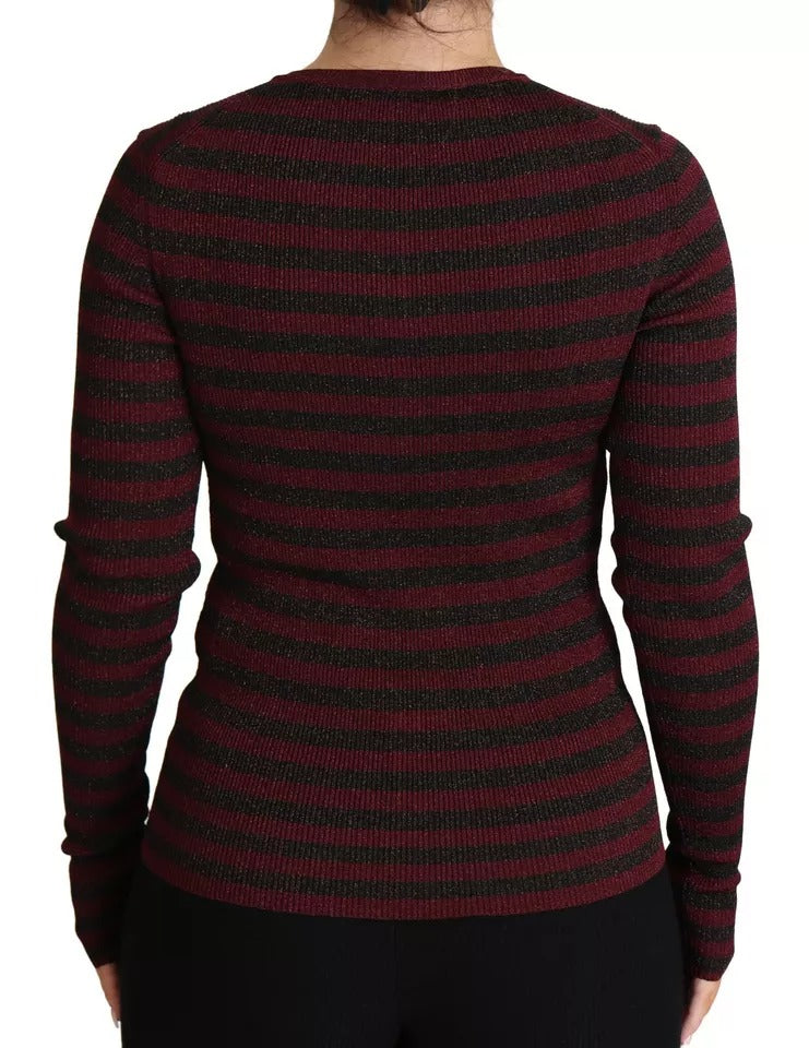 Dolce & Gabbana Black Red Striped Womens Cardigan Sweater -   -  Dolce & Gabbana.