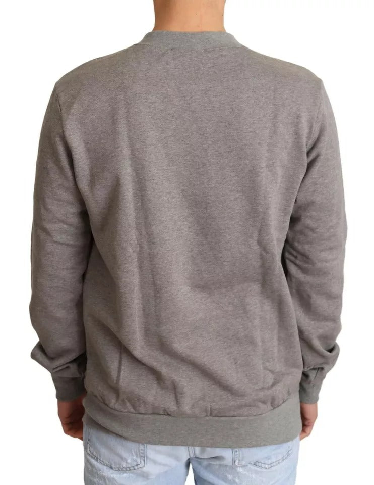 Dolce & Gabbana Gray Crown King Cotton Pullover Sweater -   -  Dolce & Gabbana.