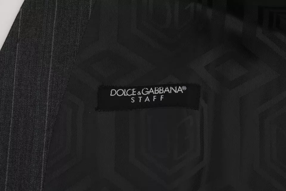 Dolce & Gabbana Gray Wool Stretch Gilet Waistcoat Vest -   -  Dolce & Gabbana.