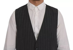 Dolce & Gabbana Gray Wool Stretch Gilet Waistcoat Vest -   -  Dolce & Gabbana.
