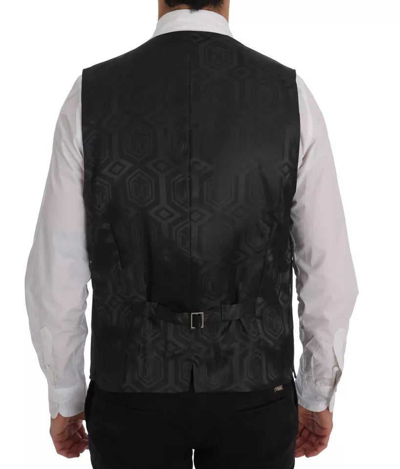 Dolce & Gabbana Gray Wool Stretch Gilet Waistcoat Vest -   -  Dolce & Gabbana.