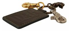 Dolce & Gabbana Green Leather D&G Logo Metal Ring Hook Keyring Keychain -  Men´s Keychains -  Dolce & Gabbana.