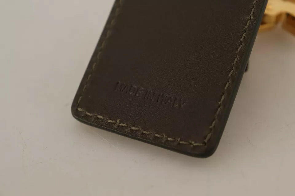 Dolce & Gabbana Green Leather D&G Logo Metal Ring Hook Keyring Keychain -  Men´s Keychains -  Dolce & Gabbana.