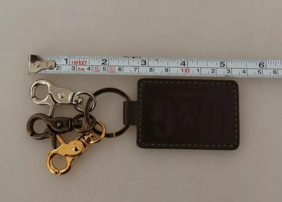 Dolce & Gabbana Green Leather D&G Logo Metal Ring Hook Keyring Keychain -  Men´s Keychains -  Dolce & Gabbana.