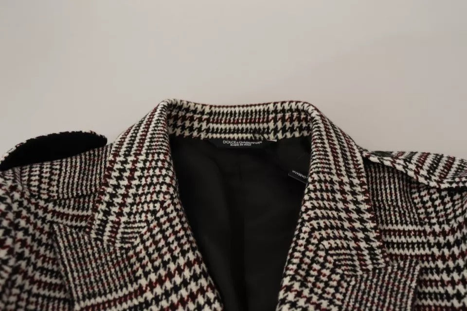 Dolce & Gabbana Gray Check Plaid Long Trench Coat Jacket -   -  Dolce & Gabbana.