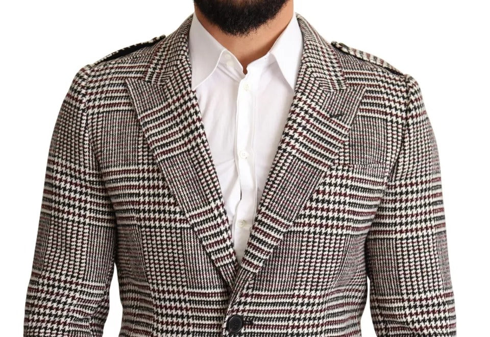 Dolce & Gabbana Gray Check Plaid Long Trench Coat Jacket -   -  Dolce & Gabbana.