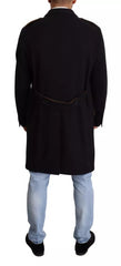 Dolce & Gabbana Blue Trench Coat Long Wool Stretch Jacket -   -  Dolce & Gabbana.