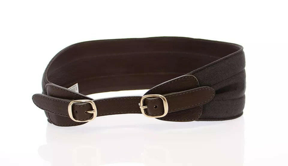 Dolce & Gabbana Brown D&G Leather Linnen Logo Belt -   -  Dolce & Gabbana.