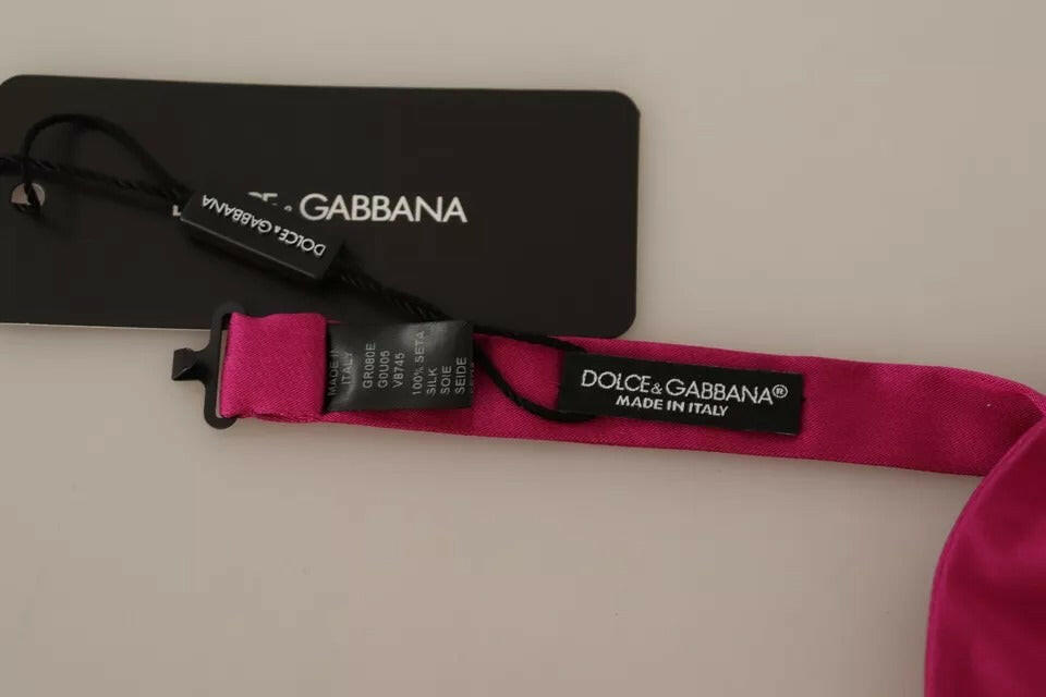 Dolce & Gabbana Pink Silk Adjustable Neck Bow Tie Men -  Neckties, Men -  Dolce & Gabbana.