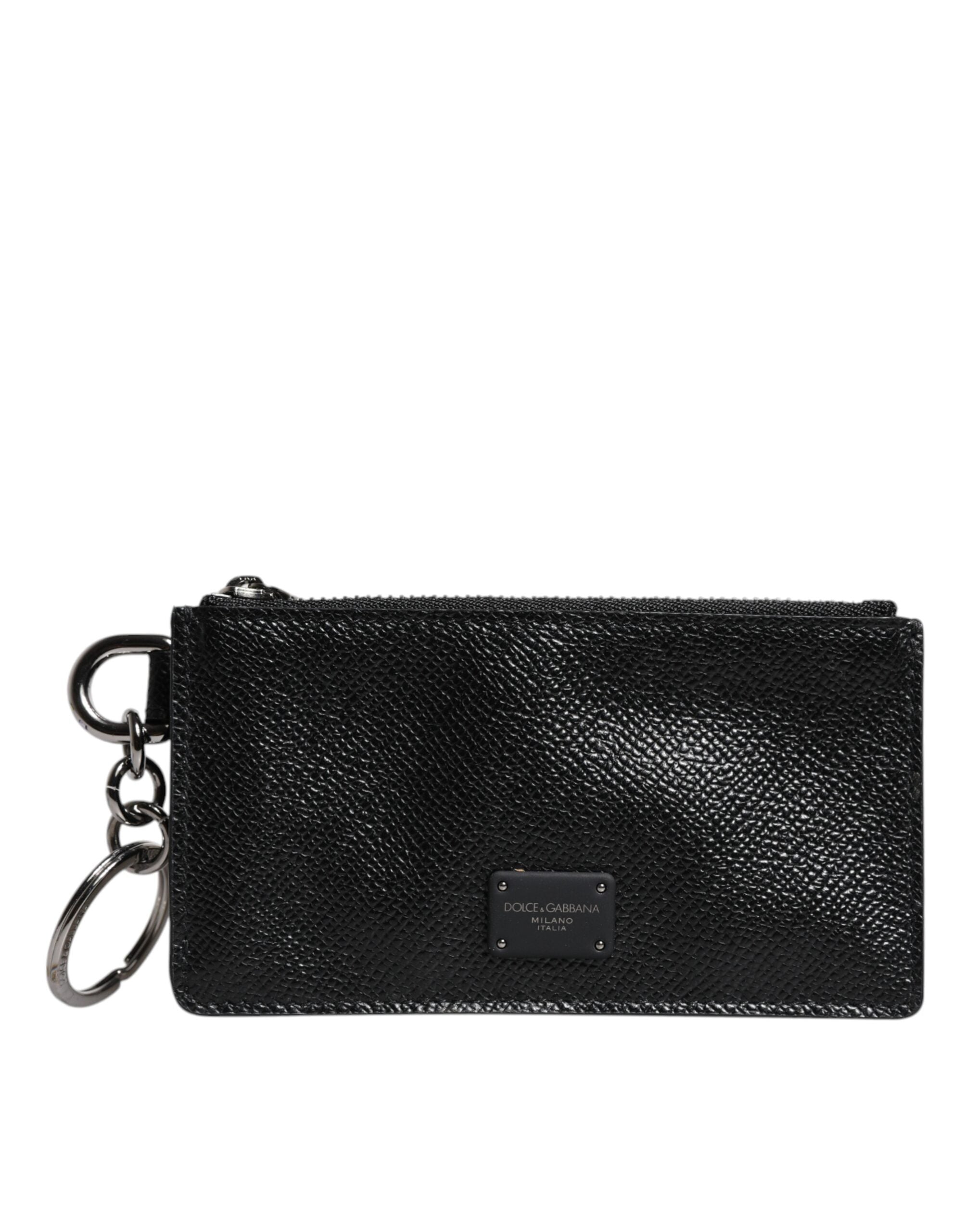 Dolce & Gabbana Black Calfskin Leather DG Logo Card Holder Wallet -   -  Dolce & Gabbana.