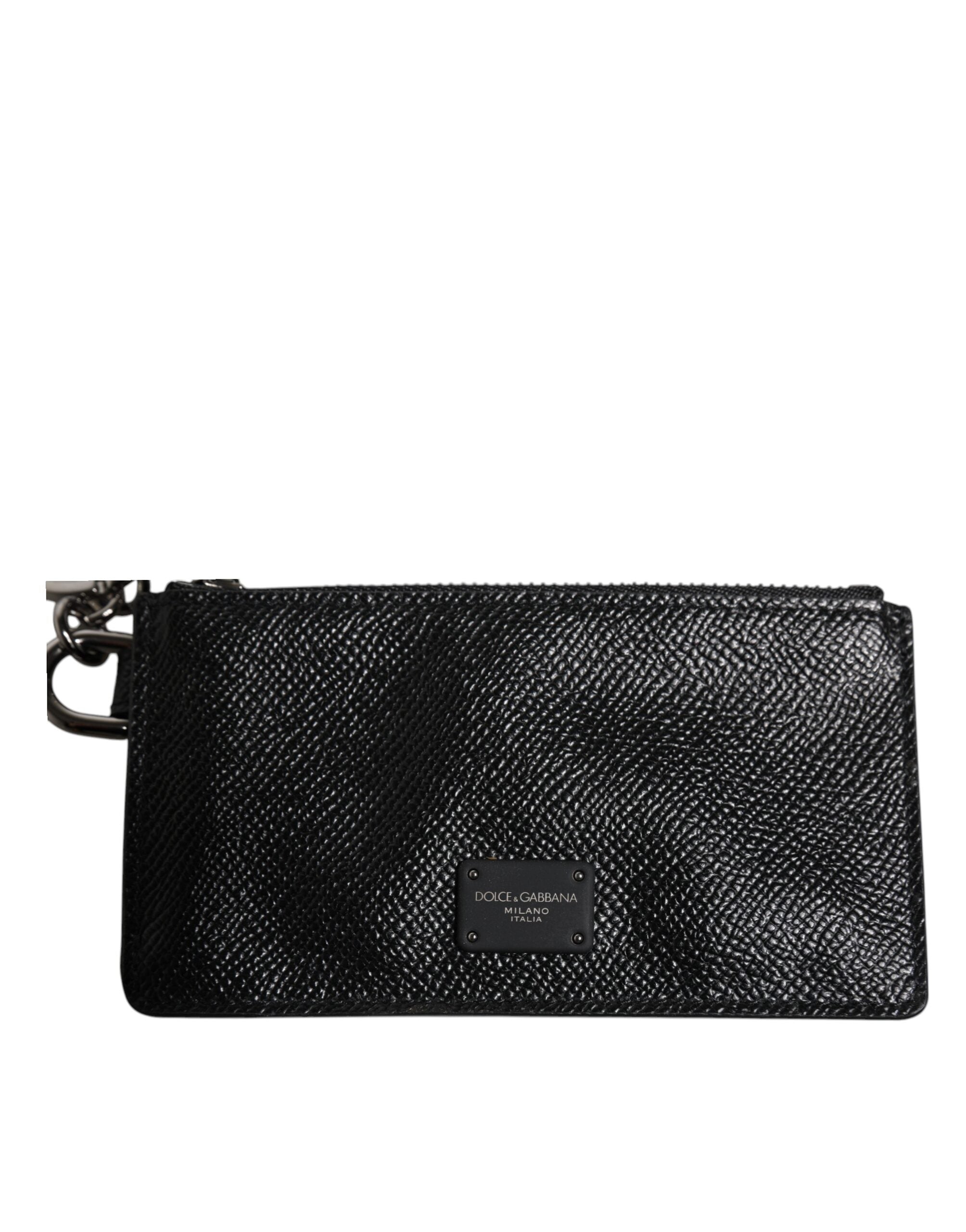 Dolce & Gabbana Black Calfskin Leather DG Logo Card Holder Wallet -   -  Dolce & Gabbana.