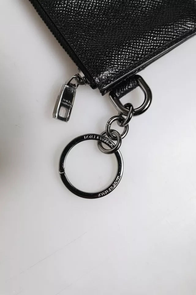 Dolce & Gabbana Black Calfskin Leather DG Logo Card Holder Wallet -   -  Dolce & Gabbana.