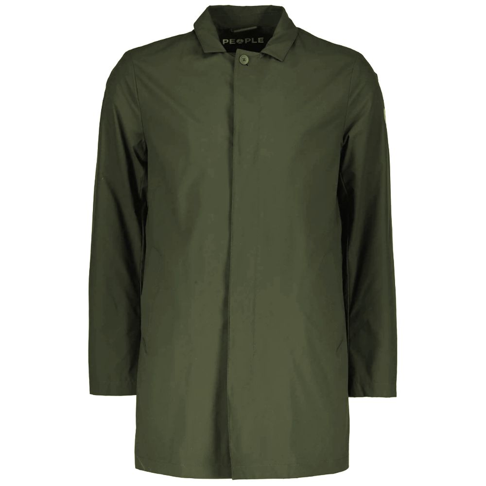 People Of Shibuya Green Recycled Polyester Men Trench Coat -   -  People Of Shibuya.