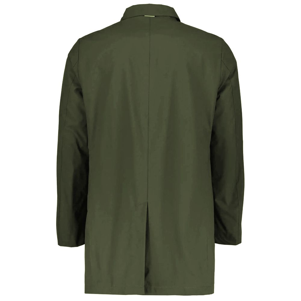 People Of Shibuya Green Recycled Polyester Men Trench Coat -   -  People Of Shibuya.