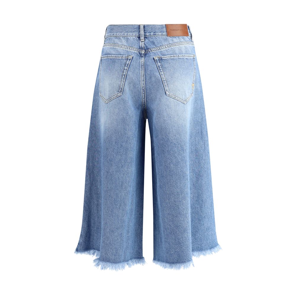 PINKO Knee-length denim shorts -   -  PINKO.