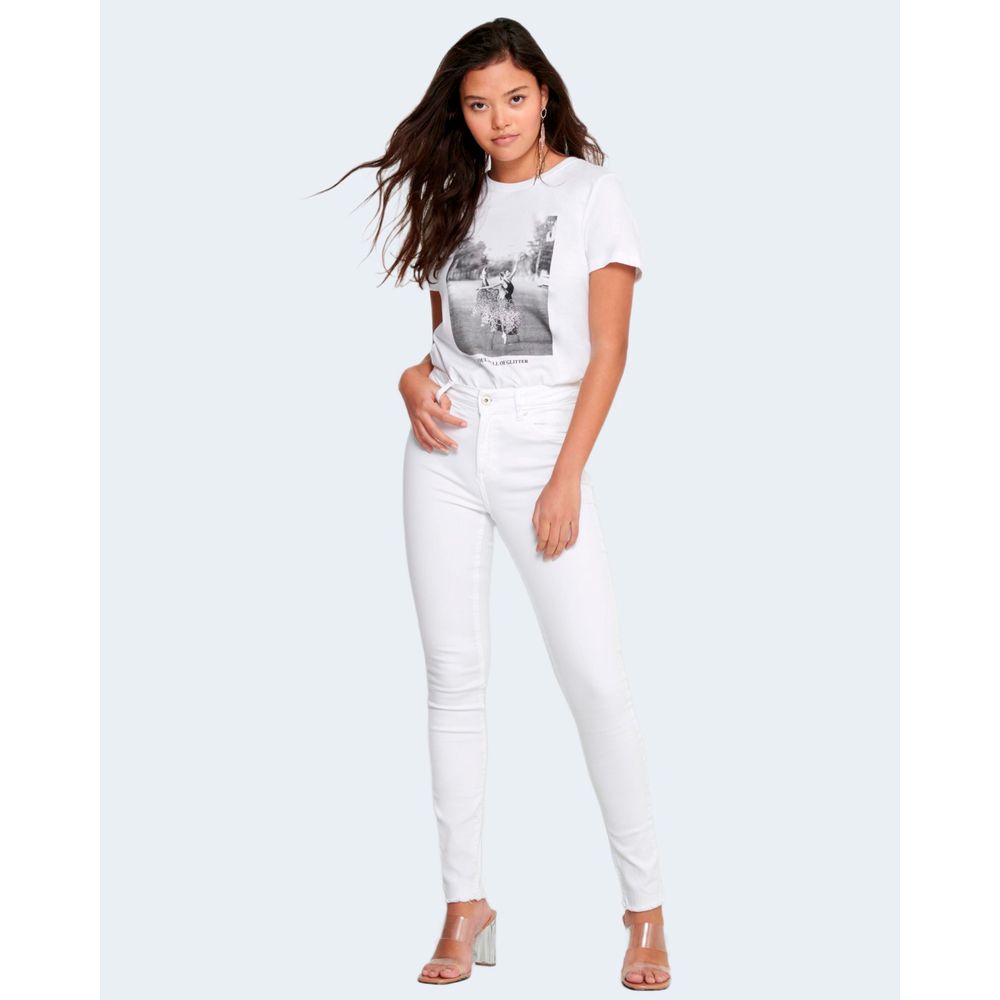 Only White Cotton Skinny Jean -   -  Only.