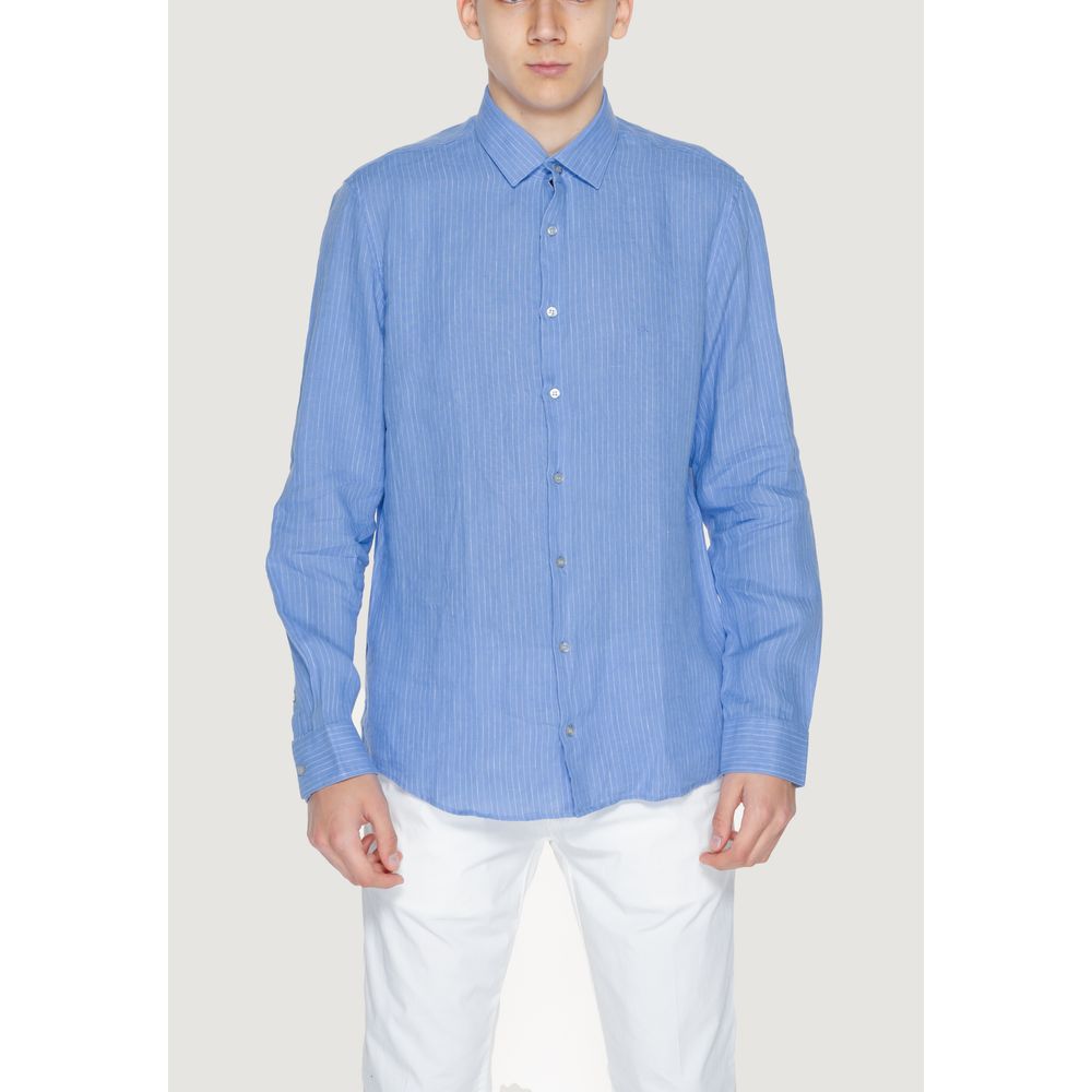 Calvin Klein Blue Linen Shirt -   -  Calvin Klein.